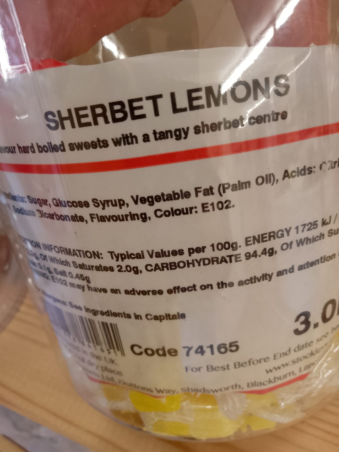 Sherbet Lemons per 100g