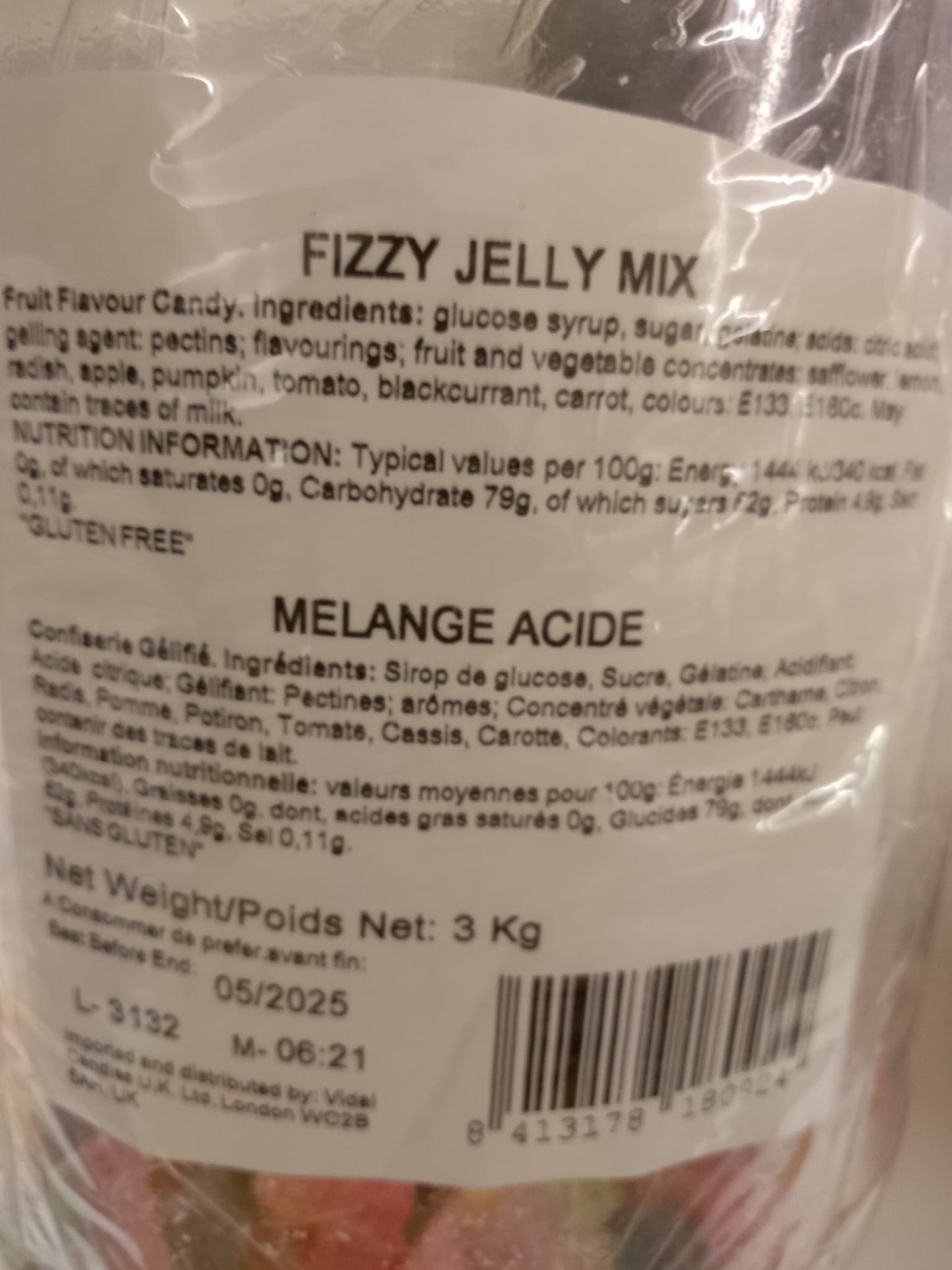 Fizzy Jelly Mix per 100g