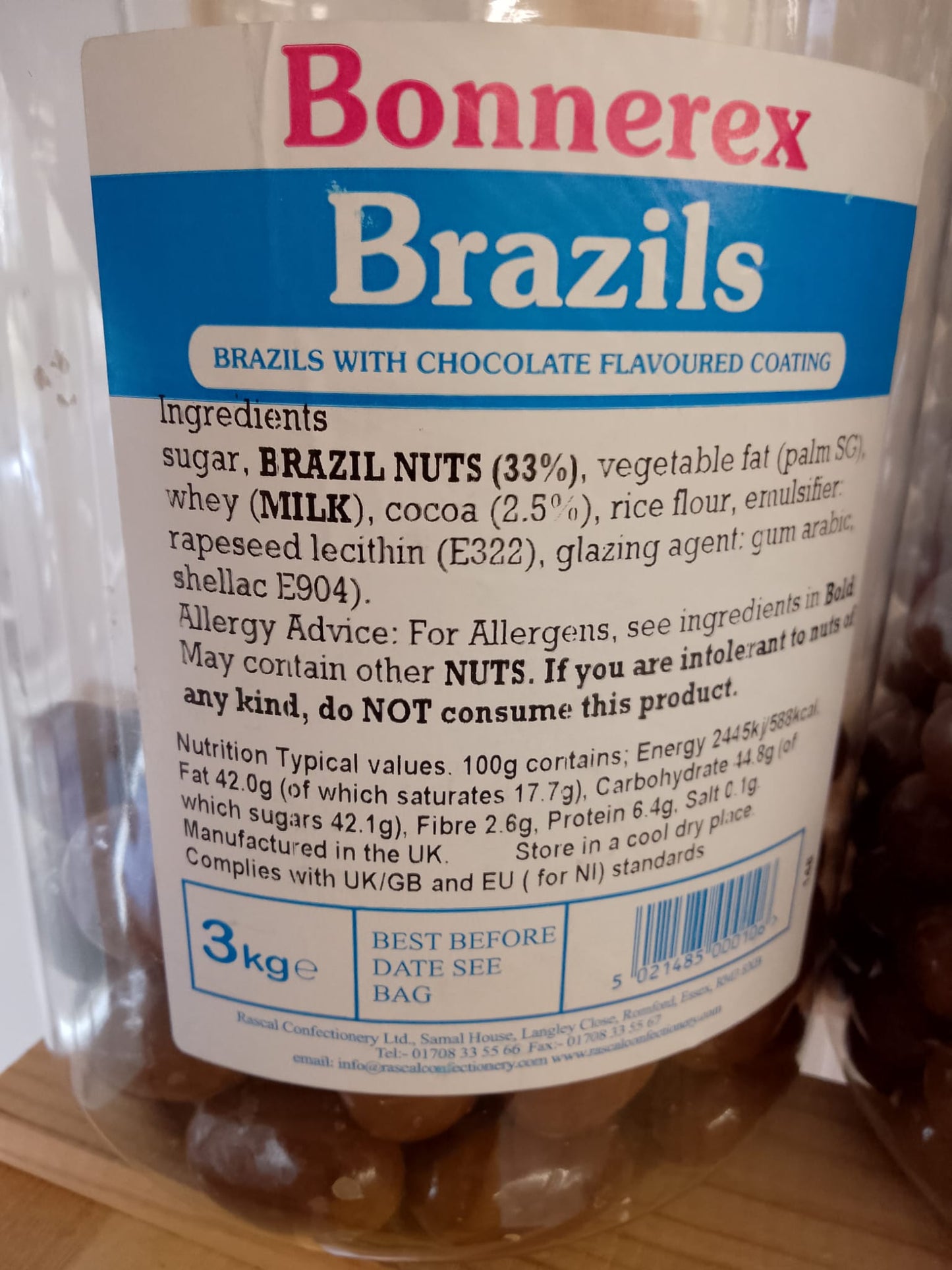 Brazils With Chocolate Flavoured Coating per 100g