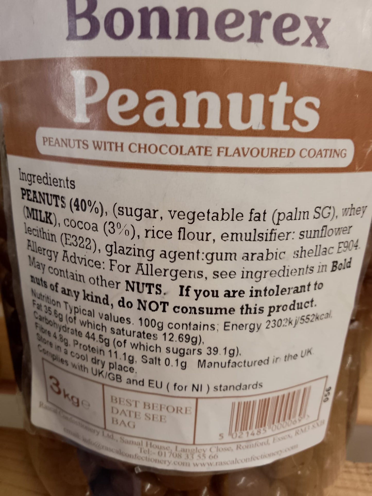 Chocolate Peanuts per 100g