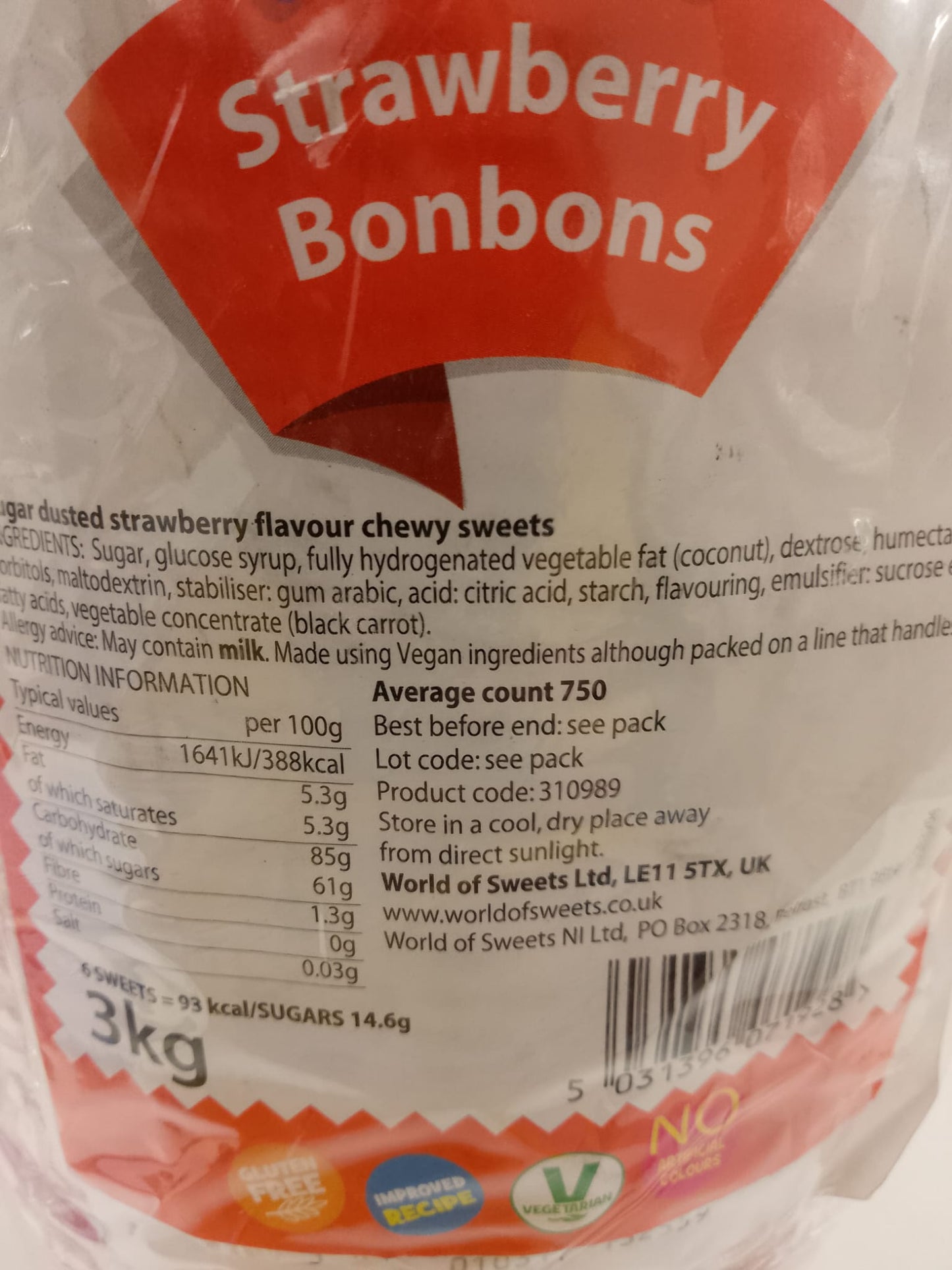 Strawberry Bonbons per 100g