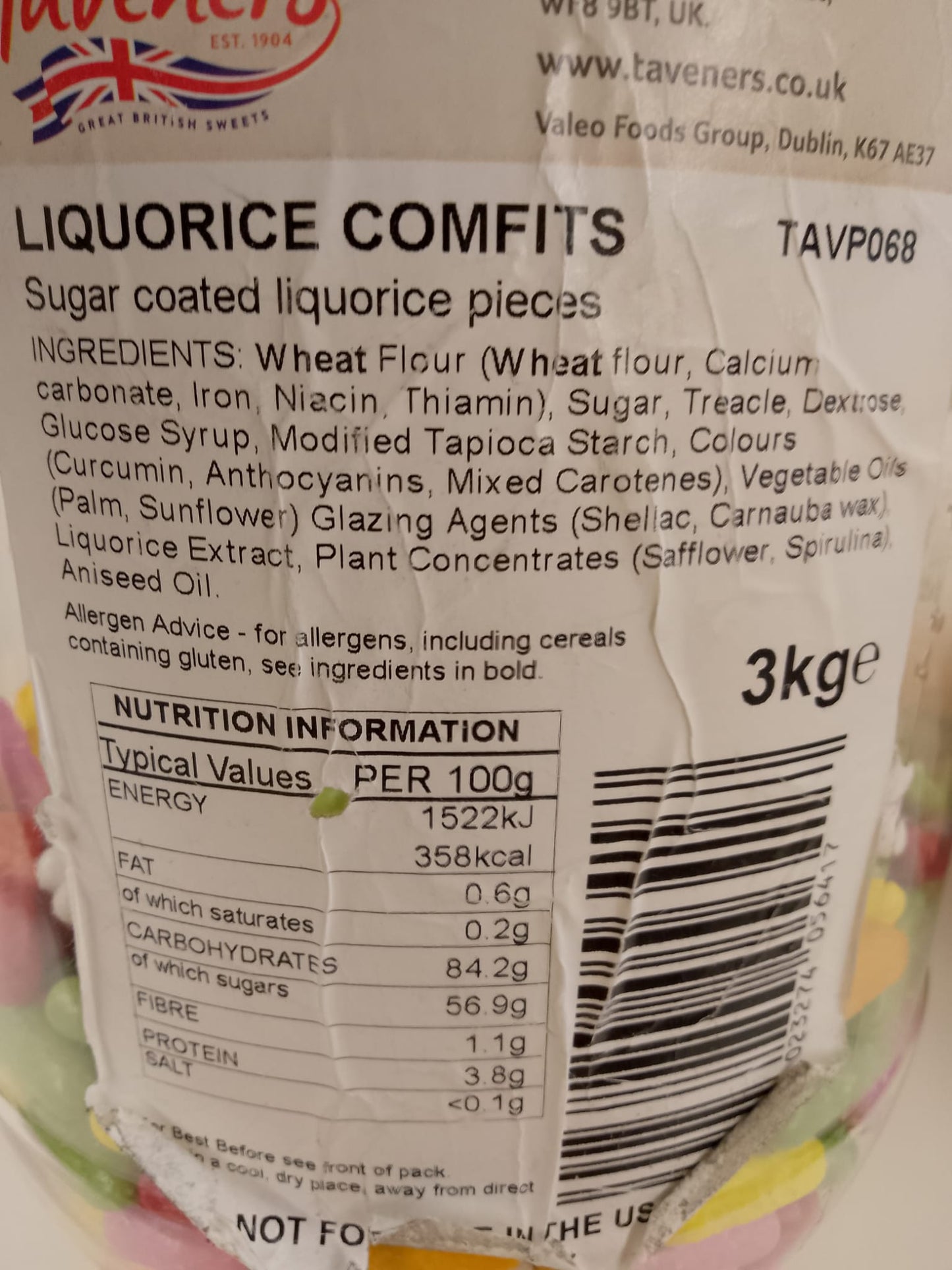 Liquorice Comfits per 100g