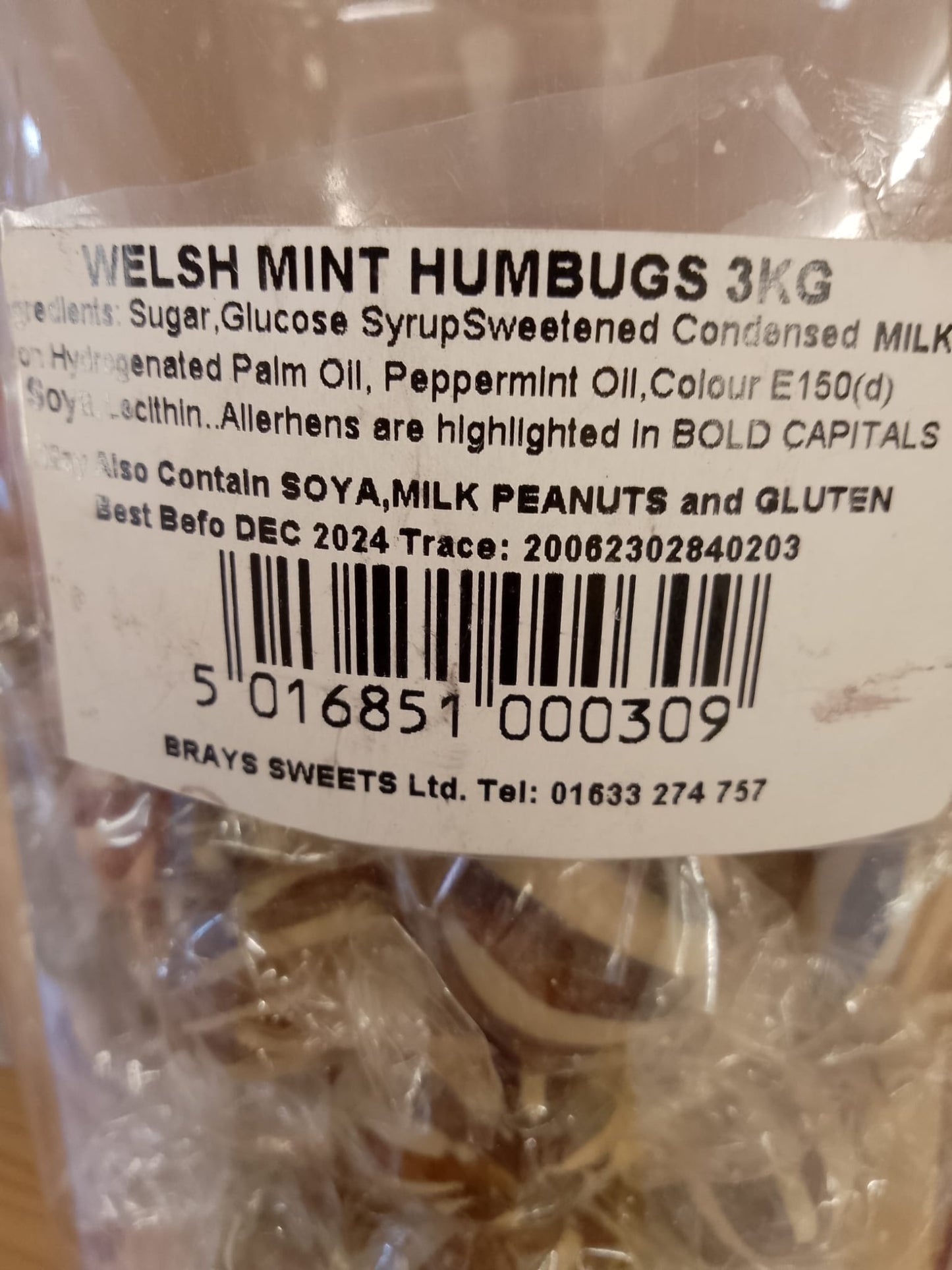 Welsh Mint Humbugs per 100g