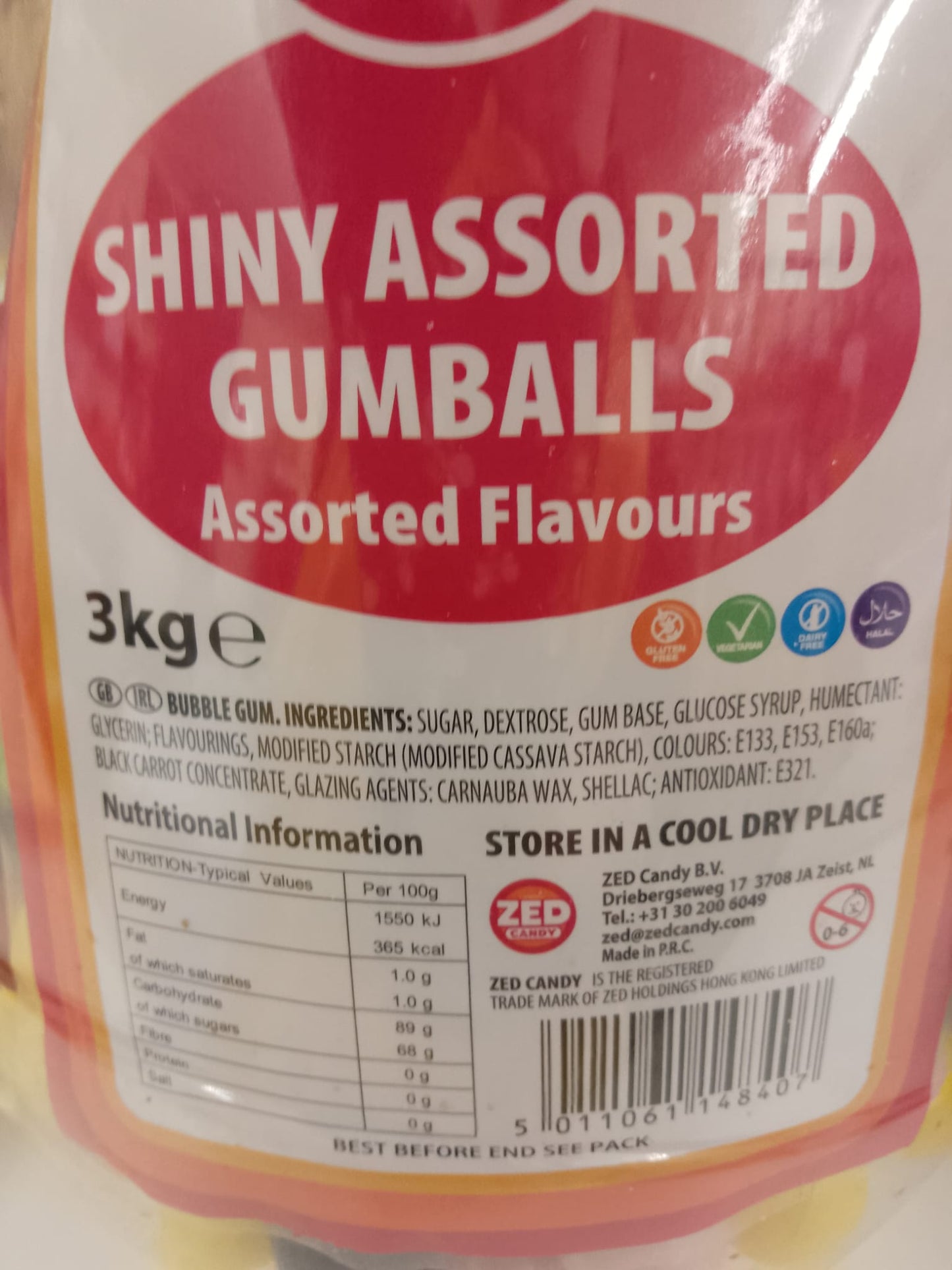 Shiny Assorted Gumballs per 100g