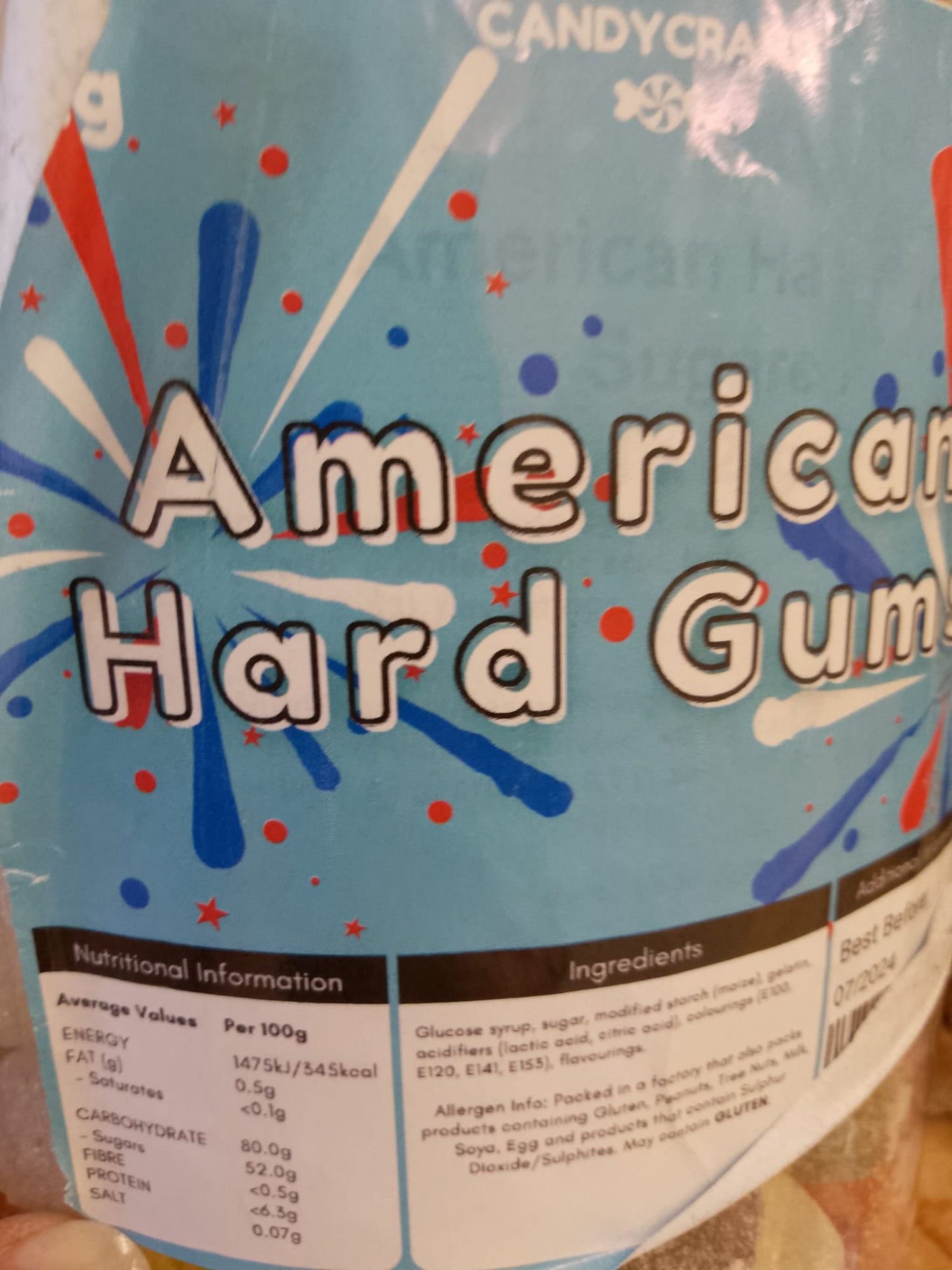 American Hard Gums per 100g