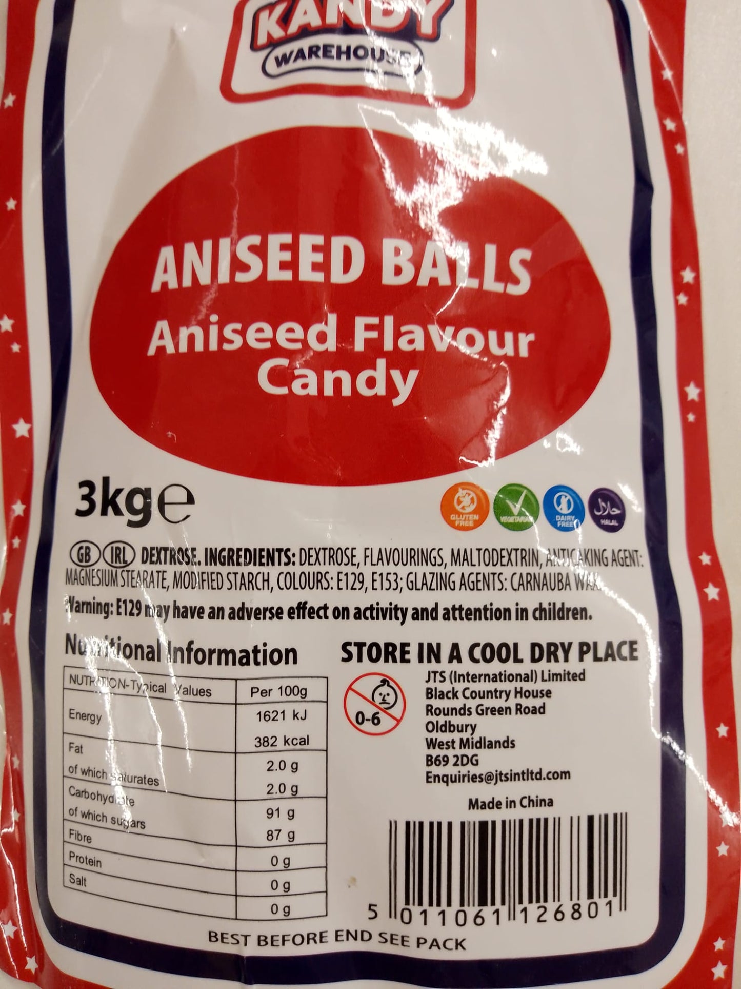 Aniseed Balls per 100g