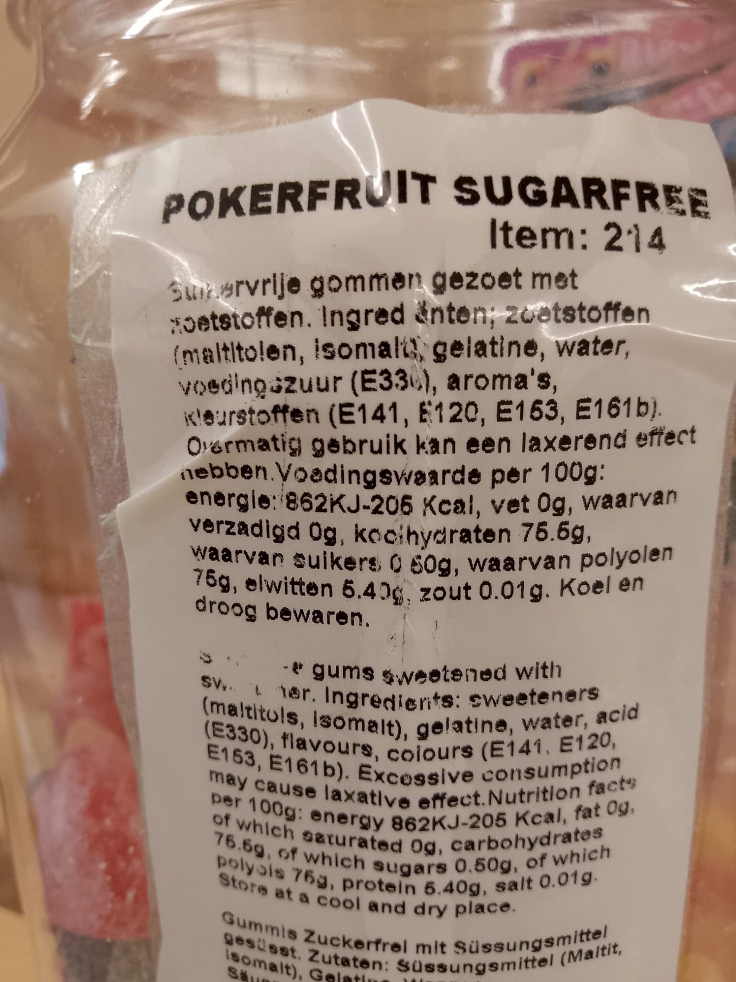 Pokerfruit Sugarfree per 100g